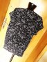 Черна туника с къс ръкав на бели дребни цветя ХХЛ , снимка 3