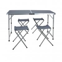 Сгъваема преносима алуминиева къмпинг маса + 4 стола или без столове, снимка 2 - Къмпинг мебели - 36760085