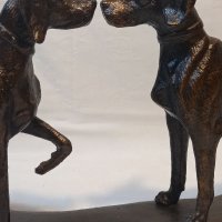 Метална статуетка ловни кучета  пойнтери, снимка 4 - Декорация за дома - 38582334