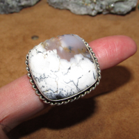 Опал дендрит, пръстен, цена 40лв. Камък 3см, халка 1.8, снимка 2 - Пръстени - 44865545