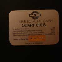 MB QUART 610 S, снимка 5 - Ресийвъри, усилватели, смесителни пултове - 40794291