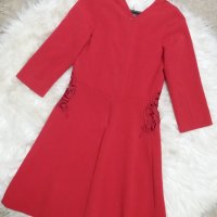 РАЗКОШНА червена кукленска рокля с дантела на рамене и при талията , снимка 5 - Рокли - 42983513
