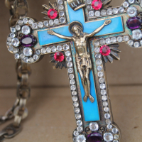 Сребърен епископски кръст с позлата, снимка 6 - Други ценни предмети - 44843604