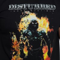  Нова мъжка тениска с дигитален печат музикалната група DISTURBED , снимка 12 - Тениски - 27819658