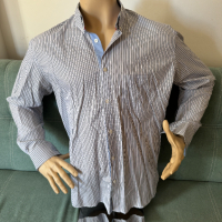 "Frant" / "Франт" – нова стилна раирана мъжка риза, с дълъг ръкав, XL, блуза, топ, мъжки ризи, снимка 6 - Ризи - 44882401