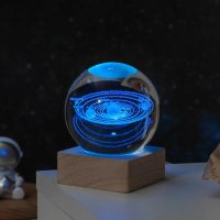 LED Светеща кристална топка/лампа,3D сензорна-Вселена,Планетарна Галактика,Слънце , снимка 9 - Настолни лампи - 43445667
