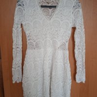 Бяла дантелена рокля НМ, снимка 1 - Рокли - 43549683