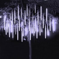 LED Коледна Украса Пура Светещ Сняг Висулка Бяла лампа пури, снимка 2 - Лед осветление - 34997702