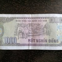 Банкнота - Виетнам - 1000 донги | 1988г., снимка 2 - Нумизматика и бонистика - 32540147