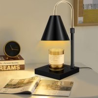 Електрическа нагревателна лампа за свещи с таймер и дървена основа, черно, снимка 6 - Настолни лампи - 43938791