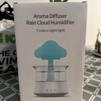 Овлажнител с дъждовни капки, звуци от дъжд, 7 цвята LED (бял), снимка 10 - Овлажнители и пречистватели за въздух - 44114598