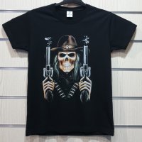 Нова мъжка тениска с дигитален печат Череп с пистолети, снимка 14 - Тениски - 29050863