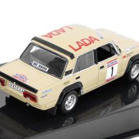 ВАЗ 2105 VFTS Lada победител Rally Baltika 1984 - мащаб 1:43 на IXO моделът е нов в PVC дисплей-кейс, снимка 2 - Колекции - 44060829
