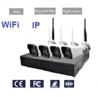 WiFi 4CH NVR DVR + 4 IP Wireless готов безжичен пакет Безжични камери, снимка 1 - Комплекти за видеонаблюдение - 27688293