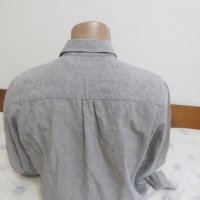 Мъжка риза с дълъг ръкав от лен Dressmann, снимка 3 - Ризи - 27428518