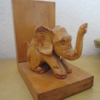 стар ограничител за книги със слон, фигура, дърворезба, снимка 10 - Статуетки - 29280609