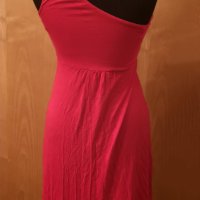 Червена елегантна рокля с рози XS , снимка 2 - Рокли - 32970552