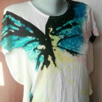 Красива нова тениска „пеперуда”🍀❤M/L,L,XL❤🍀арт.4249, снимка 2 - Тениски - 36826165