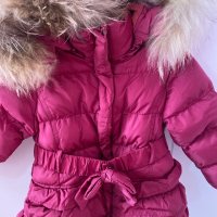 Зимно детско яке с естествен пух на качулката, снимка 4 - Бебешки якета и елеци - 43086239