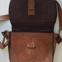 Чанта кожена с инкрустация, ретро, снимка 4 - Антикварни и старинни предмети - 36399052