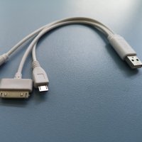 Кабел за зареждане USB - с 3 различни накрайника, снимка 2 - USB кабели - 43630165
