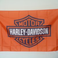 Harley Davidson знаме флаг мотор мотори Харли Дейвидсън оранжево рокер, снимка 1 - Други - 39749123