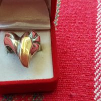 Сребърен пръстен с позлата, снимка 1 - Пръстени - 44117181