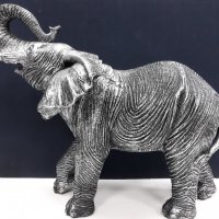 Сребрист импозантен голям слон , снимка 9 - Декорация за дома - 35007730