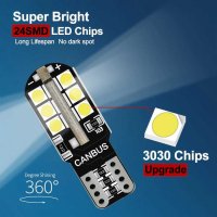 LED лед крушки T10 W5W canbus 24SMD диода 6000K без грешки, снимка 2 - Аксесоари и консумативи - 34688814