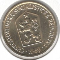 Czechoslovakia-1 Koruna-1969-KM# 50, снимка 2 - Нумизматика и бонистика - 38497488