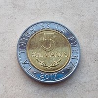 Монети. Боливия. 1, 2 и 5 боливиано. 3 бройки ., снимка 3 - Нумизматика и бонистика - 38553909