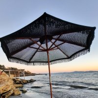 Плетени памучни чадъри за градина, плаж, ресторант или бийч бар, снимка 1 - Градински мебели, декорация  - 43956559
