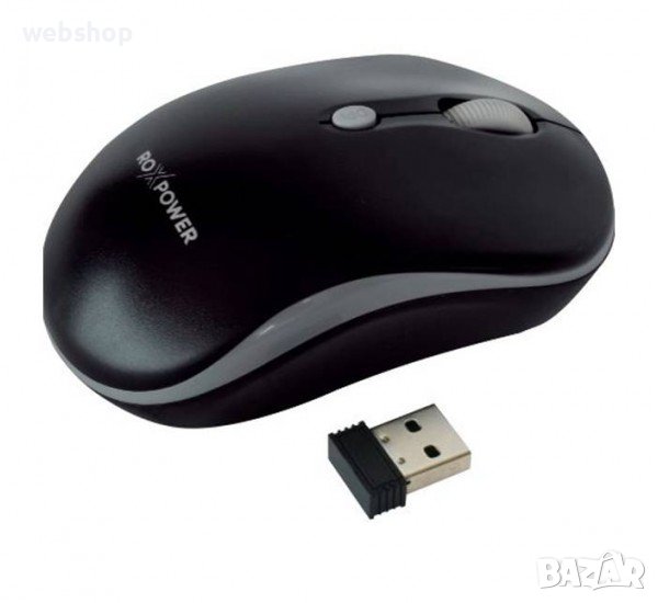 Оптична безжична мишка ROXPOWER, черна, USB, DPI=1200, снимка 1