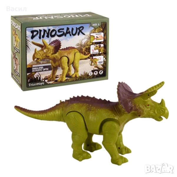 Динозавър със светещи очи, който се движи и реве, снимка 1