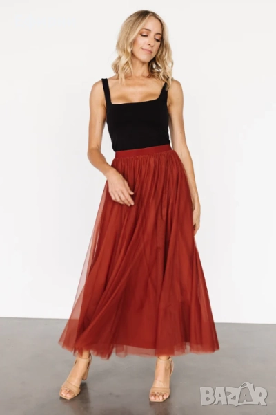 Елегантна тюл пола,Дълга пола тюл, Дълга брик пола, снимка 1