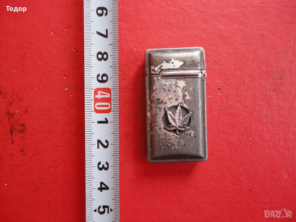 Посребрена метална запалка , снимка 1