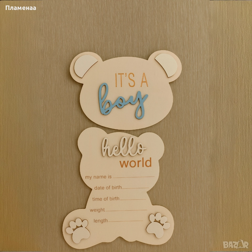 Дървени табелки “It’s a girl” и “It’s a boy, снимка 1