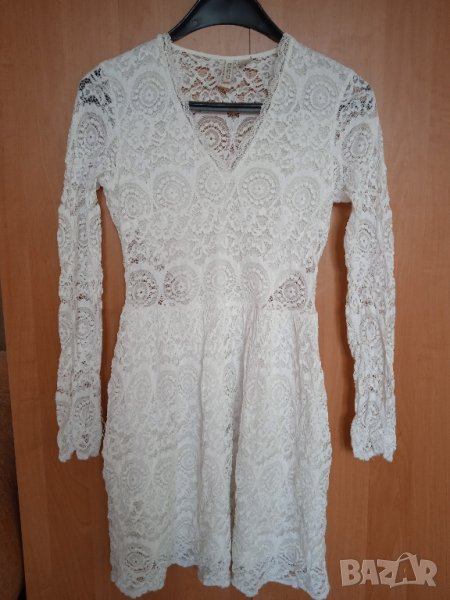 Бяла дантелена рокля НМ, снимка 1