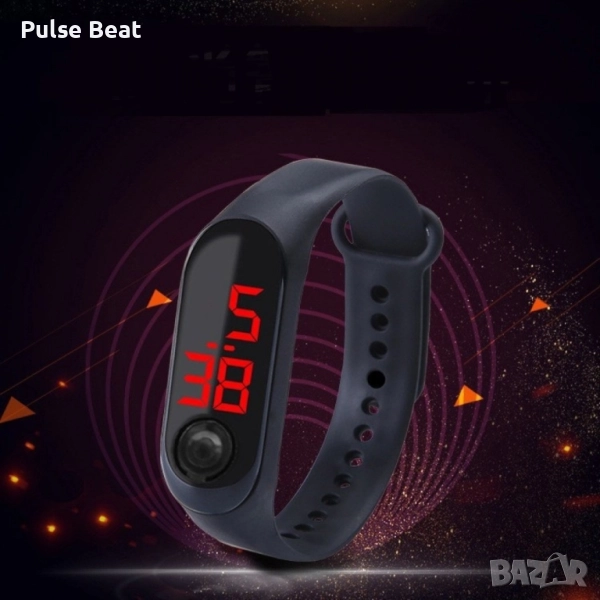 Детски LED часовник-гривна с 1 бърз бутон за управление WW14, снимка 1