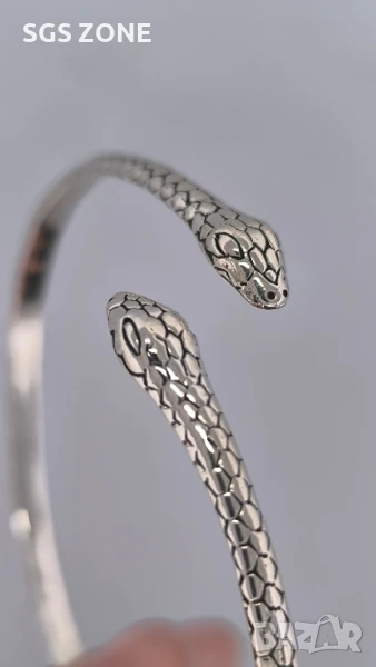 СРЕБЪРНА ГРИВНА ЗМИЯ, снимка 1