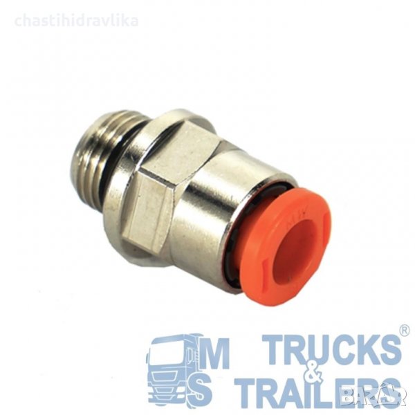 Пневматична бърза връзка права ¼ 6мм HYVA, снимка 1