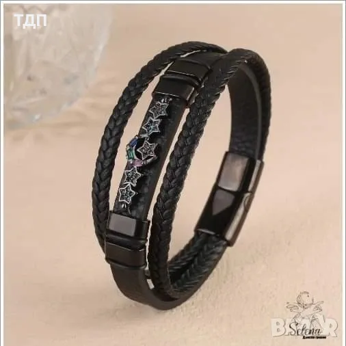 КОЖЕНИ ГРИВНИ С МЕТАЛЕН ЕЛЕМЕНТ, снимка 1