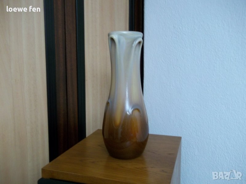 Яка масивна ваза дебело стъкло - тежи около 2 кг! 34 см височина!, снимка 1