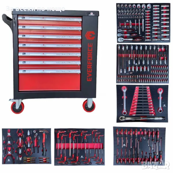 Шкаф с инструменти със 7 чекмеджета - 6 пълни и отделение за закачане на инструменти EverForce, снимка 1