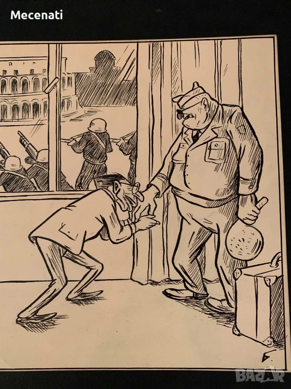 БОРИС АНГЕЛУШЕВ туш перо, снимка 1