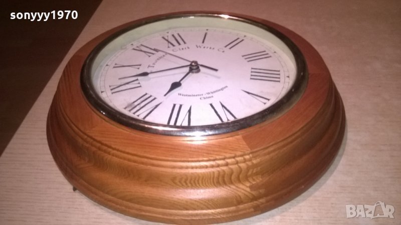 немски дървен часовник-31х5см-внос германия, снимка 1