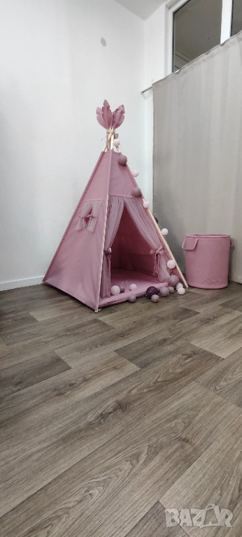 Детска палатка за момичета в цвят пепел от рози , снимка 1