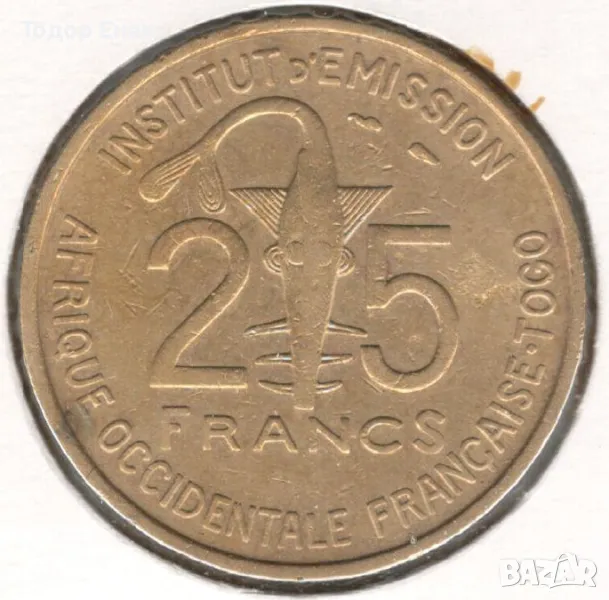 French West Africa Togo-25 Francs Togo-1957-KM# 9, снимка 1
