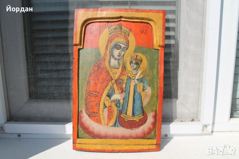 Централна част на българска икона Триптих, снимка 1