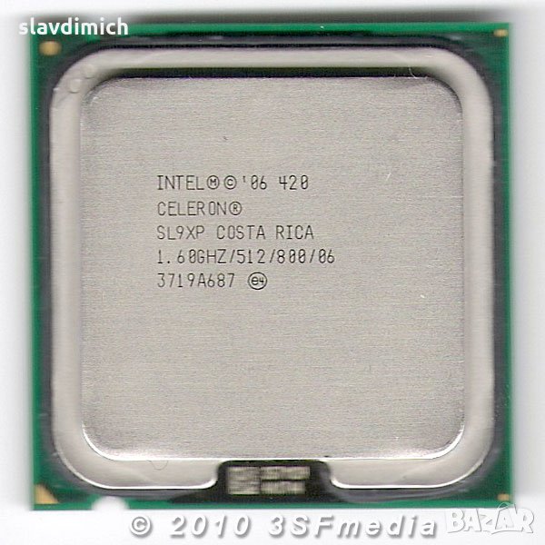 Процесор Intel® Celeron Processor 420 512K Cache, 1.60 GHz, 800 MHz сокет 775, снимка 1